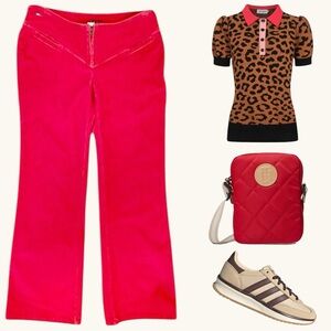 TOMMY JEANS Red Hot Retro Hip-hugger Corduroy Pants Size 5